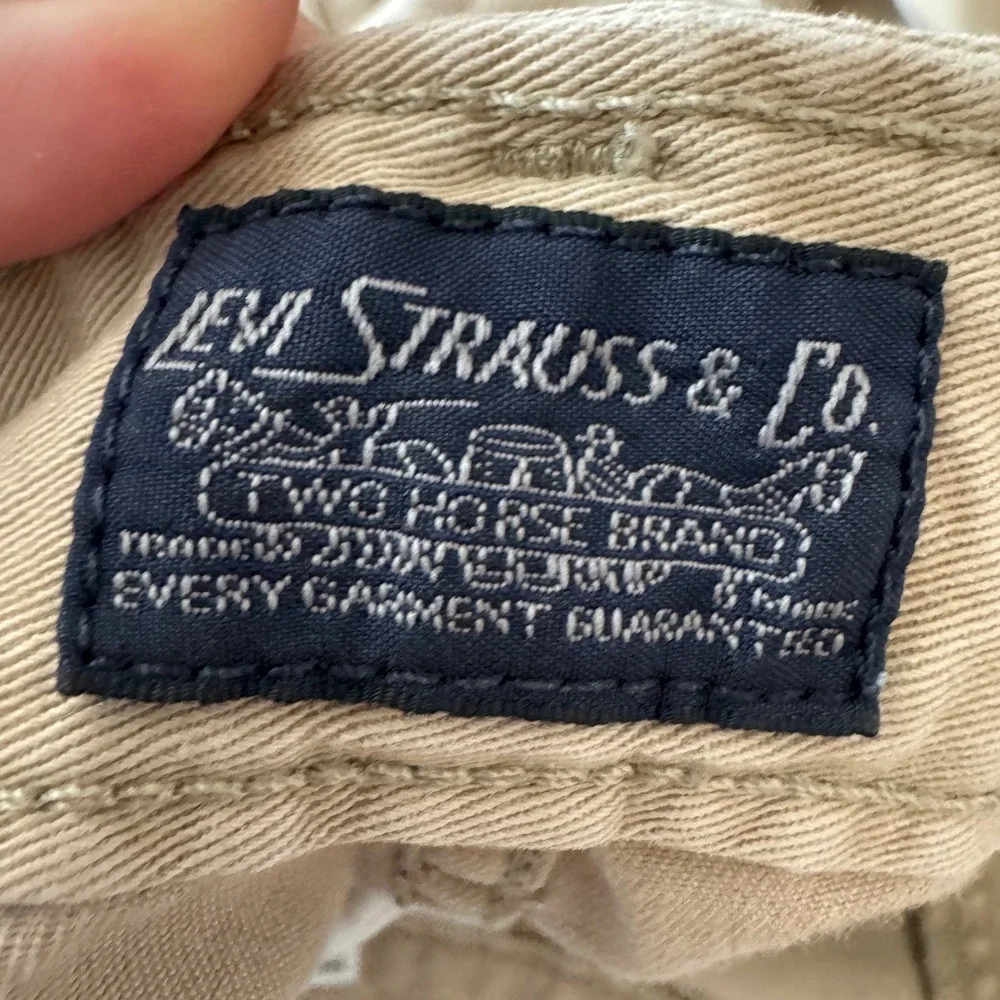 Levis Men Tan Utility Cargo Shorts 36 Cotton Twill Multi Pocket Work Streetwear